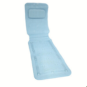 New! Non-Slip Bath Mat Soft Texture Full Body Bathtub Cushion With Pillow Teal